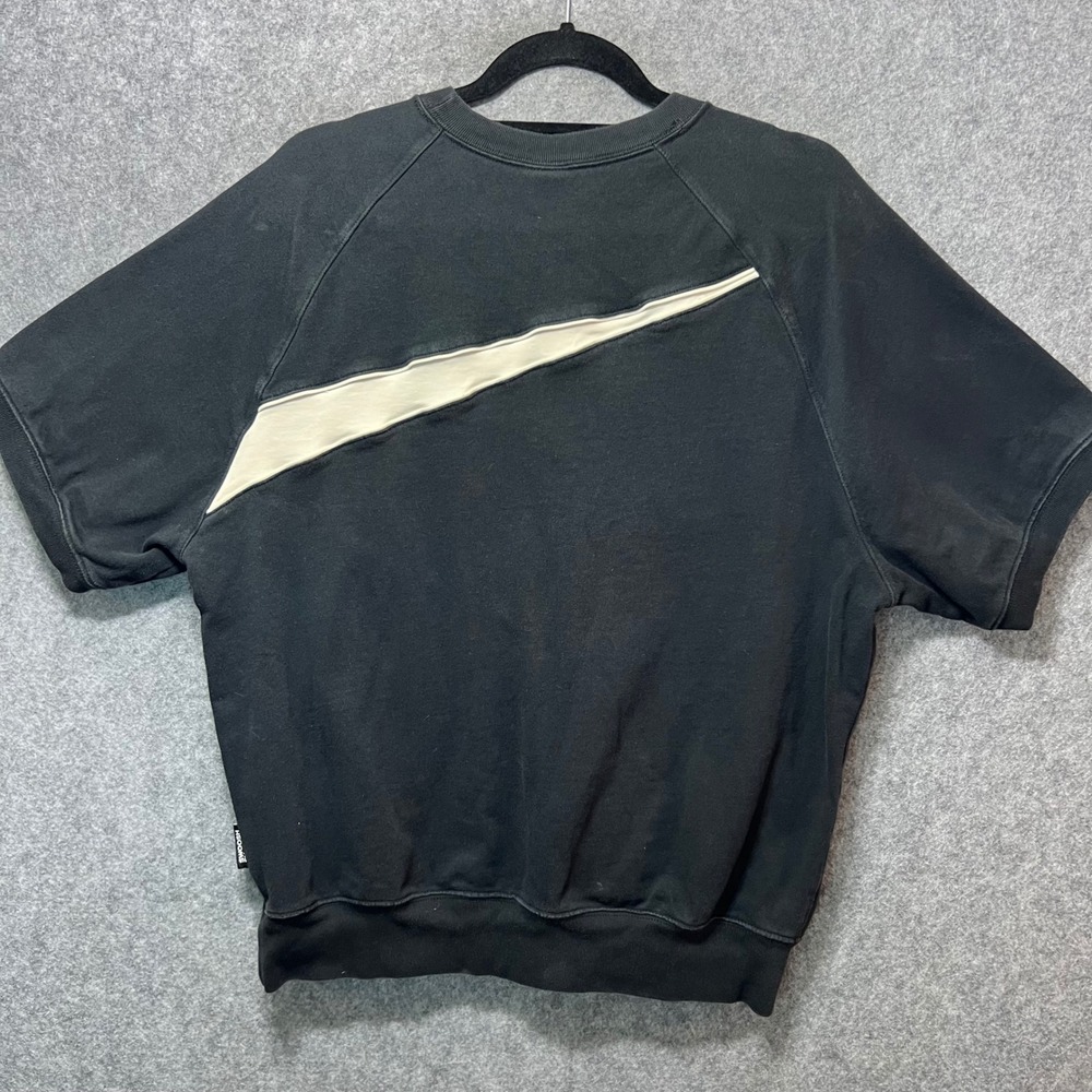 Nike Sportswear Big Swoosh Short-Sleeve Crew Sweatshirt Top Black M - Picture 2 of 9